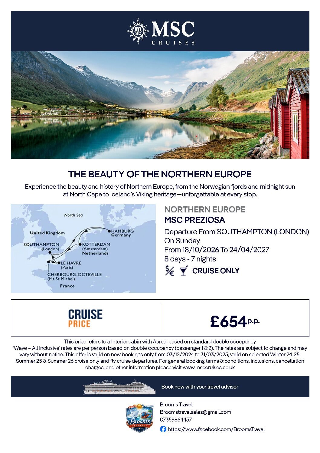 Cruise: DEAL ALERT – NORTHERN EUROPE CRUISE — FROM £654pp