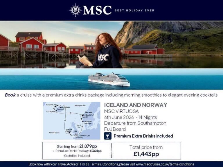 Cruise: SPECTACULAR ITINERARY – ICELAND & NORWAY CRUISE WITH DRINKS PACKAGE