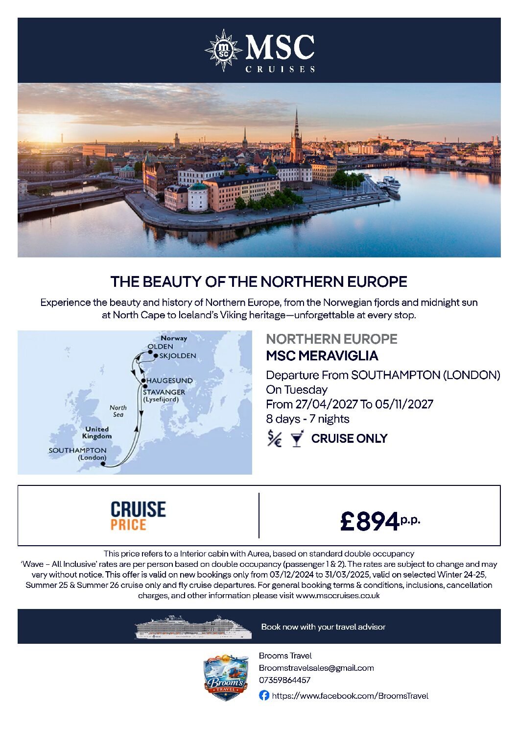 Cruise: Northern Europe Fjords Cruise – 7 Nights From £894pp – Incredible Views, Amazing Ship, Unforgettable Adventure